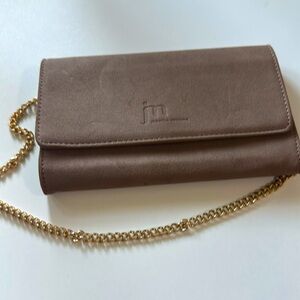 Jessica Moore | Elegant Tan Fawn Suede Clutch Bag